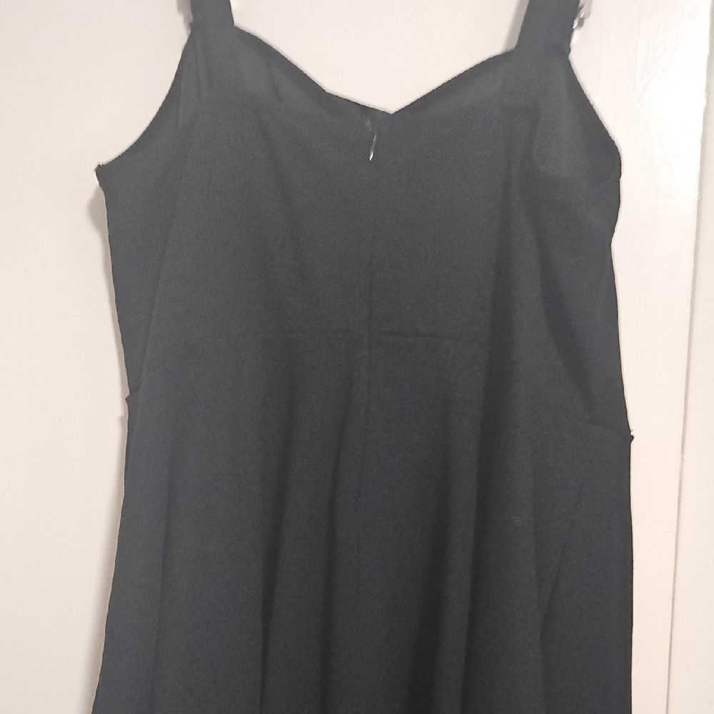 Black Lace-Up Dress with Silver Accents Plus Size - Picture 4 of 4